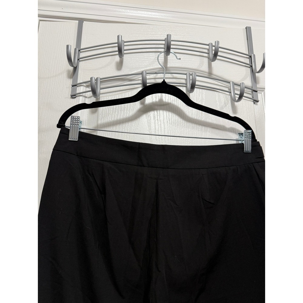 Tahari Black Straight-Leg Trousers with Gold Zipper Detail - Picture 15 of 16